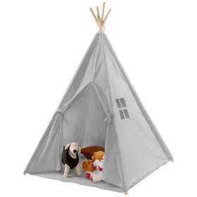    Cort indian tipi wigwam pentru ca copiii să se joace în grădina de acasă gri