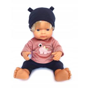    Set haine papusa, bluza + jambiere + palarie Miniland, 32-38 cm, culori