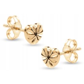  Cercei cu inimă de aur, inimioare cu diamante 333