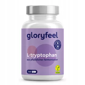   Capsule cu L-Tryptofan de la Gloryfeel - 240 Capsule, 100% Vegane, Eficiente pentru Somn și Stare de Bine