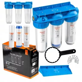 Filtru de apă în trei trepte IBO 1″ cu trei inserții