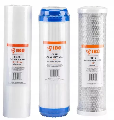 Filtru de apă în trei trepte IBO 1″ cu trei inserții