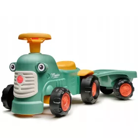    FALK TRACTOR BABY MAURICE GREEN VINTAGE CU REMORCA DE LA 1 AN PENTRU COPII