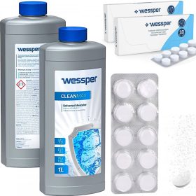    Wessper Cleanmax 1 L detartrant + tablete de degresare pentru espressor Wessper CleanOil WES078 10 x 2 g