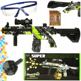    WATER GEL BB GUN RIFLE USB BATERIE + GEL BB BALLS 50 MII + Autocolante Classic EcoKidWood 1 buc.