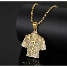   Colier cu lanț Tricou Cristiano Ronaldo CR7 cadou streetwear y2k