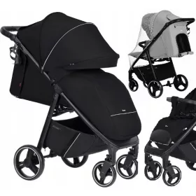    Carucior Carrello Bravo Pure Black + Husa de ploaie pentru caruciorul Caretero
