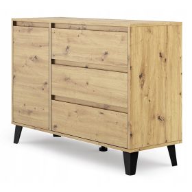    TopEshop Scandi 1D3S comodă 110 x 39 x 78,5 cm stejar artizanal mat