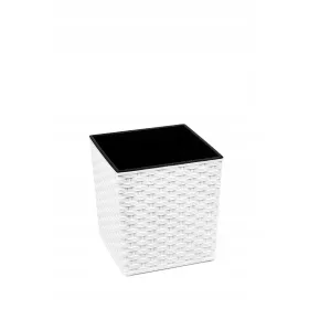    Ghiveci lamela 25 cm x 25 x 26 cm diametru 25 cm plastic alb