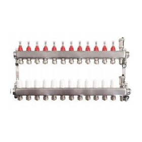   Colector pentru incalzire in pardoseala, 12 sectiuni, circuite din otel INOX