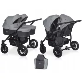    Carucior pentru gemeni 2in1 SAXO Riko Basic DOUA GONDOLE DOUA LOZE + GEANT