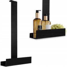  Raft baie Rea Tori negru 40x9,5x75,5 cm