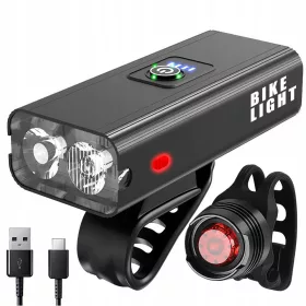    Iluminare Gemson pentru biciclete SET SPATE + FAȚĂ + POWERBANK + baterie USB 2200 lm