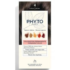  Vopsea de Păr PHYTO Color Castaniu 4, Fără Amoniac și Siliconi