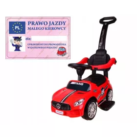    MAȘINĂ MARE RIDE ON, WALKER, PUSHER 3in1 MAȘINĂ CU IMPINGĂTOR + PERMIS DE CONDUCERE