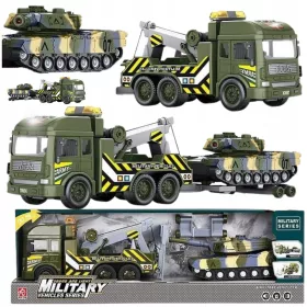    SET MAȘINI CAMION REMORCARE MACARA TANK VEHICUL MILITAR LUMINĂ SUNETĂ MILITARĂ