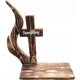   Crucifix Decorativ de Grădină cu Flacără și Inscripţia "Ne Amintim" pentru Compoziţii Funerare