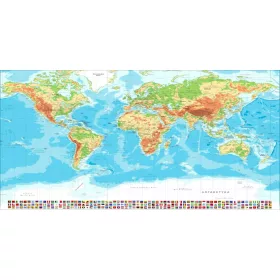    Covorașul de protecție Covoraș de birou Steaguri cu hărțile lumii ÎN POLONEZĂ 120x60
