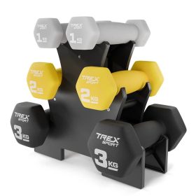    Un set de gantere pentru exerciții, gantere, gantere, greutăți de fitness, suport Trex Sport