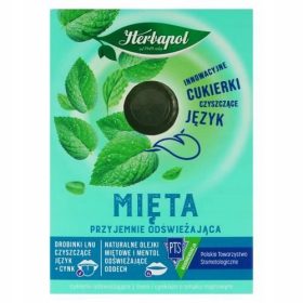    HERBAPOL BOLOMĂRI DE CURĂȚARE A LIMBILOR LENȚIE DE MENTĂ + ZINC 8 buc.