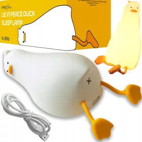    Lampa de noapte FUNNY culcatoare DUCK pentru copii, temporizator LED, silicon, cadou