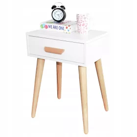    ModernHome Masuta de cafea dreptunghiulara scandinava 46 x 36 x 58cm alb