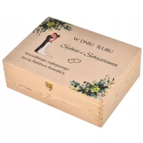    Cutie de lemn personalizata Cadou de nunta pentru tineri casatoriti
