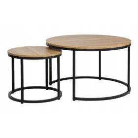    Masuta de cafea Signal Mese rotunde 80 x 80 x 48cm stejar natural