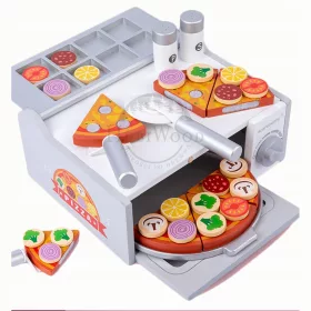    CUPTOARE PIZZA DIN LEMN ACCESORII VELCRO MASĂ DE TĂCERE CUȚIT PIZZA