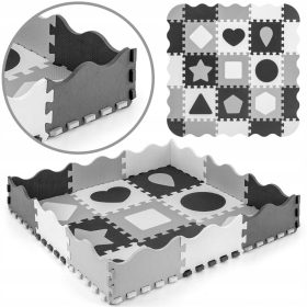  Covoraș de spumă puzzle Jolly 3x3 Shapes - Gri