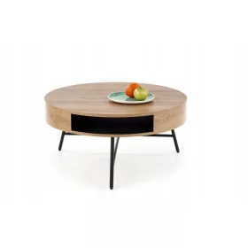    Masuta de cafea Halmar Camila, rotunda, 80 x 80 x 41 cm, stejar auriu