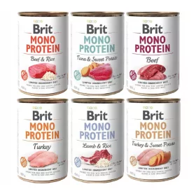  BRIT MONO MIX proteic de arome 6x400 g pentru CÂINI