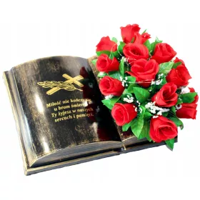 Carte Decorativă cu Aranjament Floral din Trandafiri Roșii