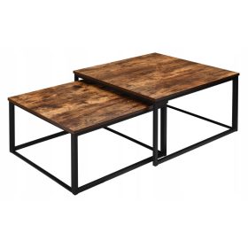    Masuta de cafea patrata Velen LoftInspired 75 x 75 x 42cm stejar invechit