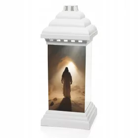   Lumânare Memorială de Paște cu Capelă și Imaginea lui Iisus Hristos Înviat