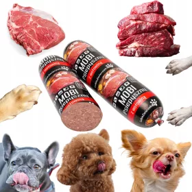  Baton de hrana umeda pentru caini 90% carne, vita 1kg