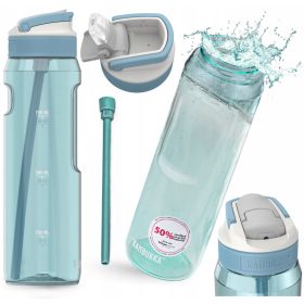    KAMBUKKA Sticlă de apă pentru copii cu paie și gura de apă Sticlă de apă 1L