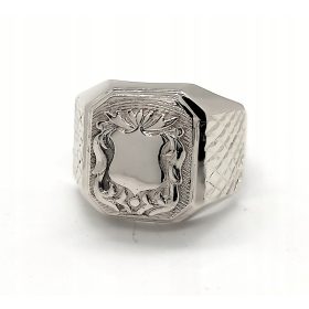  Inel cu stema din argint pentru gravare 0,925