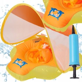  Inel de înot gonflabil cu baldachin și pompă