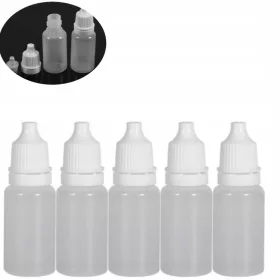   Set 50 de Sticluțe cu Picurător de 10 ml din Plastic Transparent, Ușor de Sterilizat