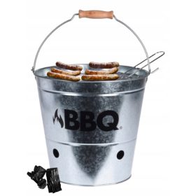    Găleată pentru grătar cu grătar 26,5 cm BBQ portabil cu cărbune