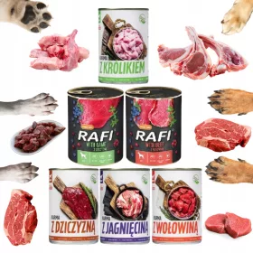    Hrana umeda pentru caini, mix de arome, vitamine TufTuf Rafi Premium 800g - 12 bucati