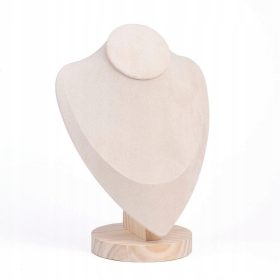    Display, bust de bijuterii, stofa si lemn, in, 30,9x19cm, 1buc