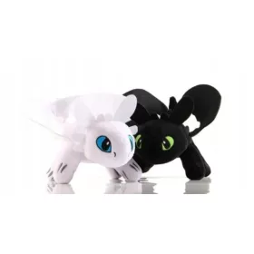    SET MASCOTA 2X NIGHT FURY ȘI WHITE FURY 30CM CUM îți dresezi dragonul DRAGONUL