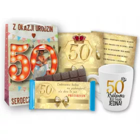    Set UNIC Poșetă cu căni de ciocolată Cadou de 50 de ani pentru o femeie