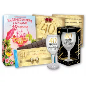    Set cadou pentru 40 de ani de naștere pentru o femeie, pahar de ANIMER, ACCESORII