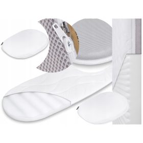    Saltea pentru carucior Bebetto Holland Manufaktura Saltele cu fermitate medie 72 x 33 x 3,5 cm + Pana pentru gondola Manufaktura Saltele alb 38 x 30 x 7,5 cm