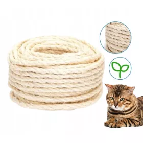    Funie de sisal rezistenta si lunga pentru stalpi de zgariat, 20 m / 6 mm