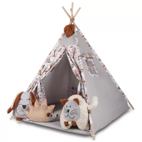  Tipi Teepee Wigwam Cort Mat + 3 Animale din Pădure