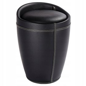  Pouf tapițat negru Wenko